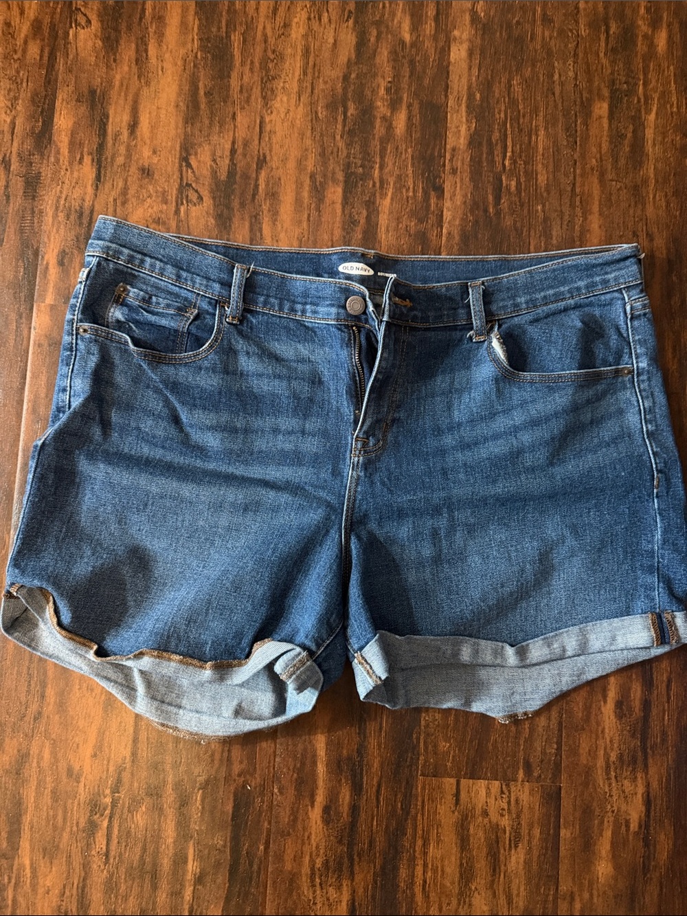 Old Navy Blue Denim Rolled-Hem Jean Shorts